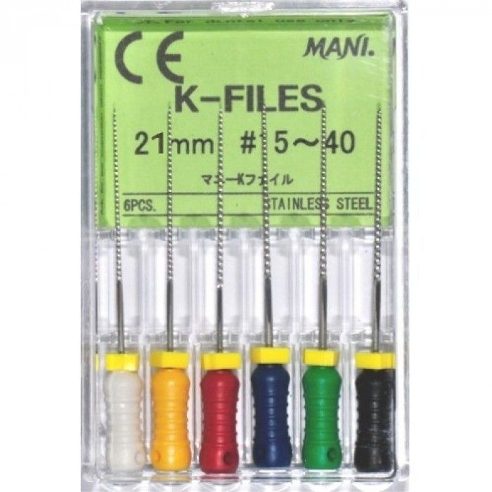 Инструмент ручной Mani K-File №15-40, 25мм, 6шт